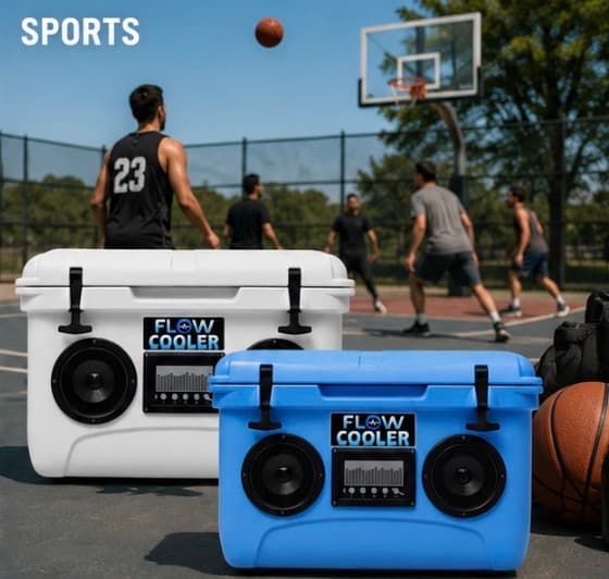 FLOW COOLER units on a basketball court