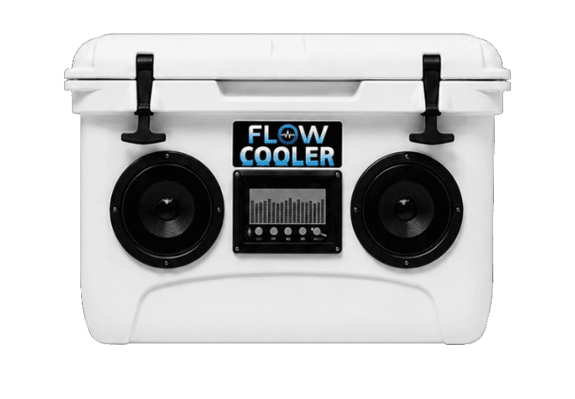 White FLOW COOLER Speaker Cooler on black background