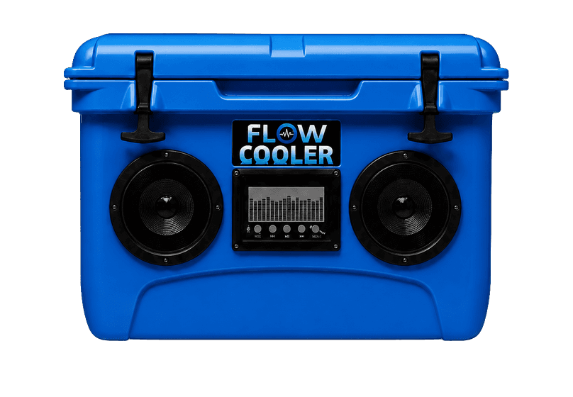 Blue FLOW COOLER Speaker Cooler on black background
